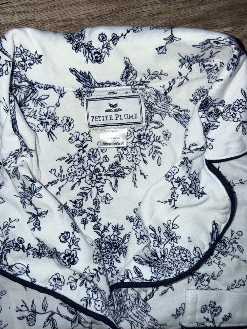 Petite Plume Women's Pima Pajama Set in Timeless Toile - S - Picture 5 of 8